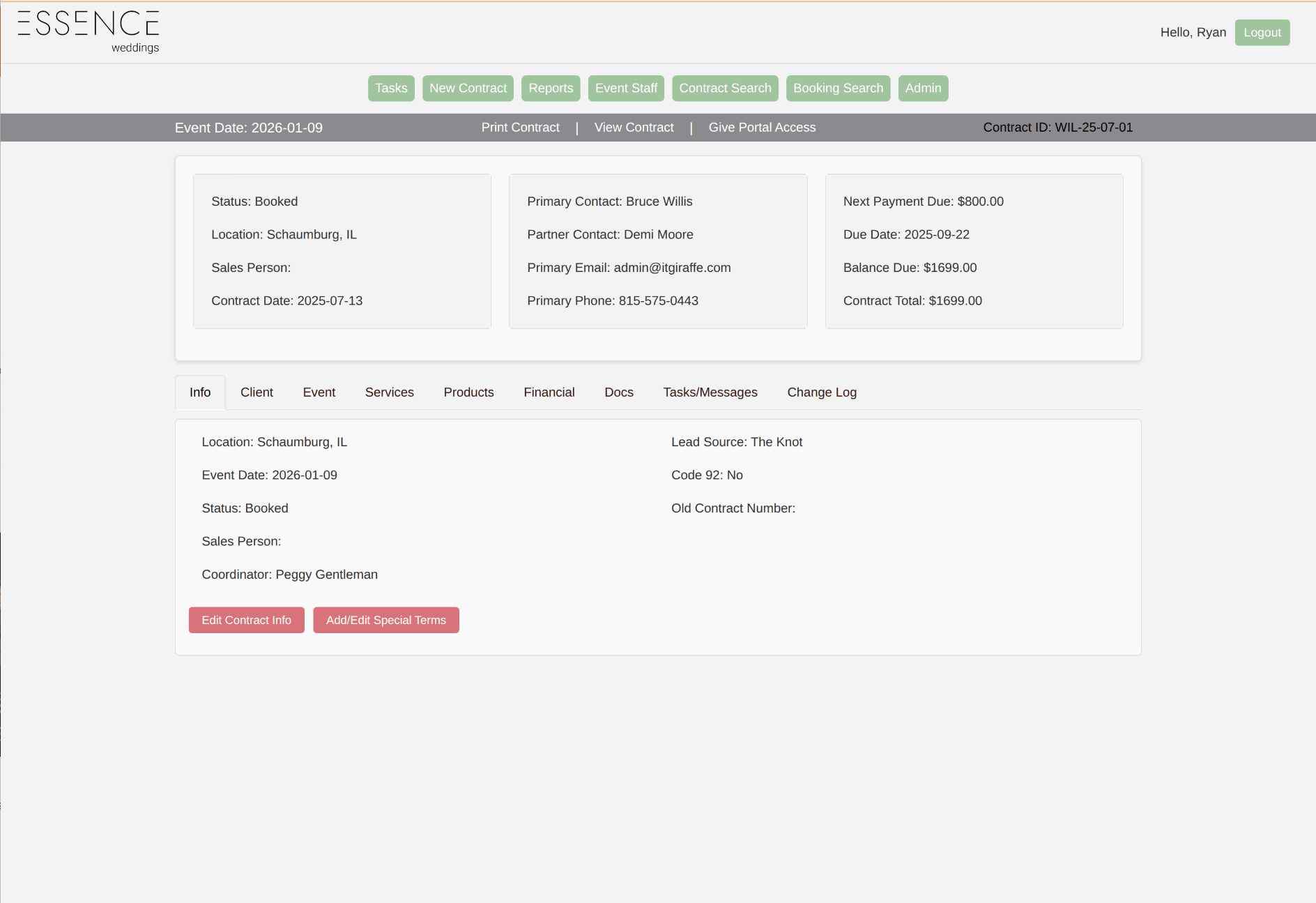 Essence Weddings CRM — Operational software